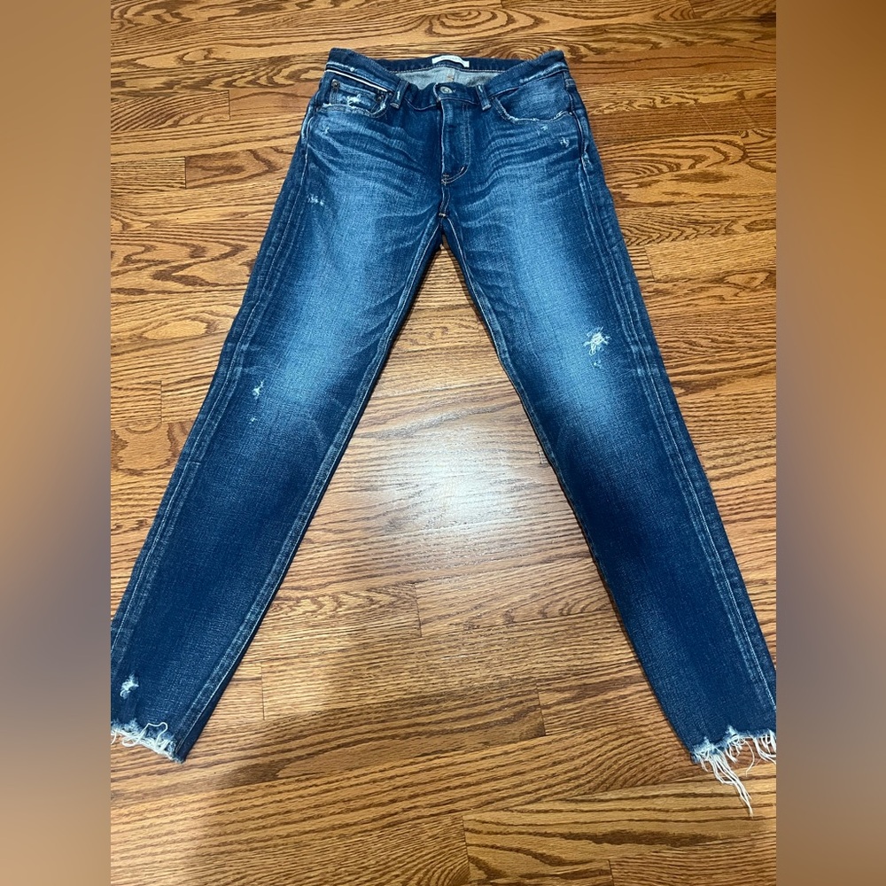 Moussy Vintage Skinny Cropped Jeans Women’s Sz 27 Blue Medium Wash Made In Japan